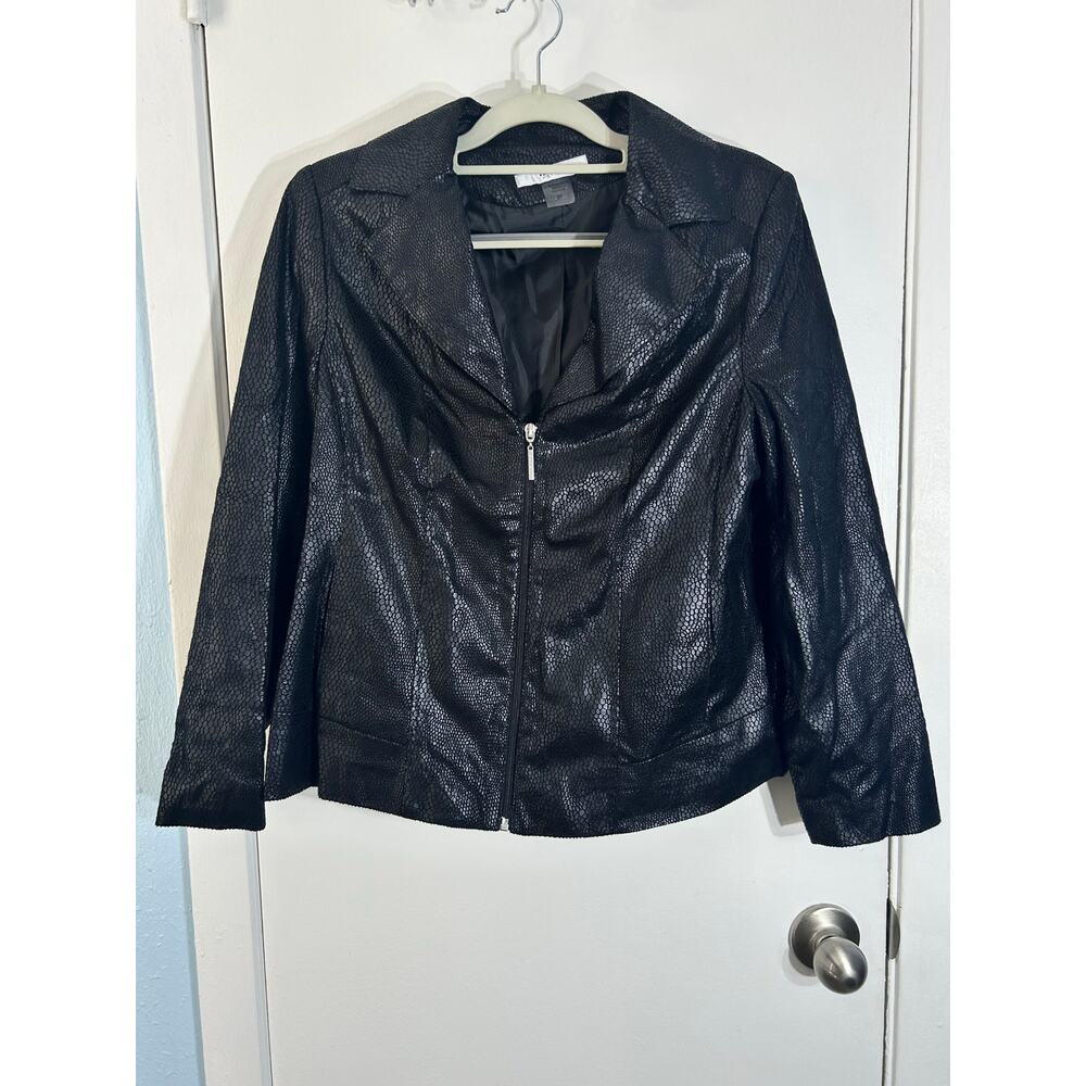 Tanjay Jacket Size 8P Black Velvet Burnout Snake Print Whimsigoth Stevie Nicks